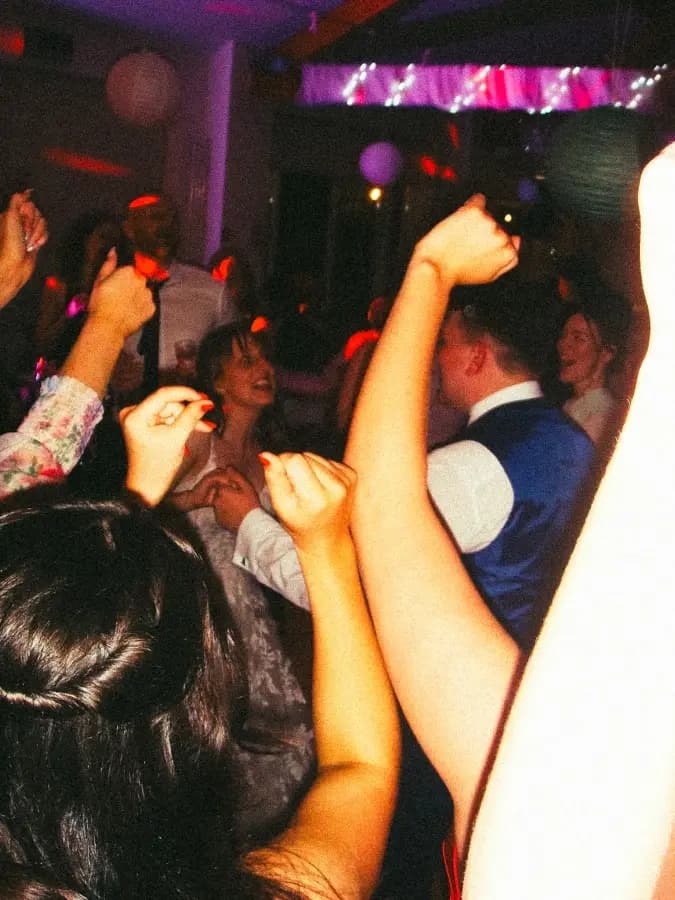 Couple celebrating together at a wedding reception